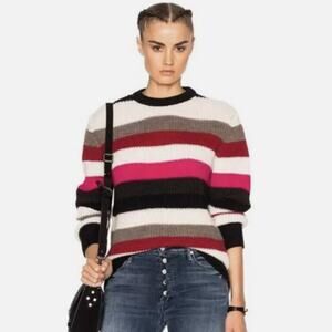 IRO Solal Striped Alpaca Pullover Crewneck Sweater